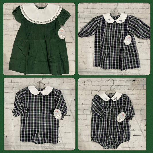Navy/green plaid sets