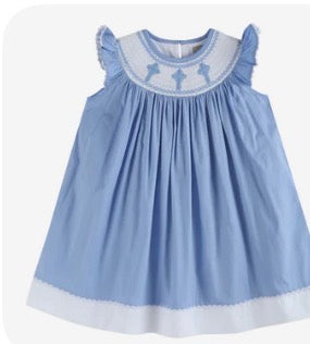blue cross smocked