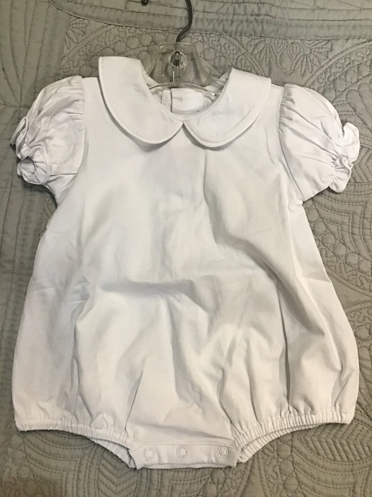 white knit short sleeve onesie option