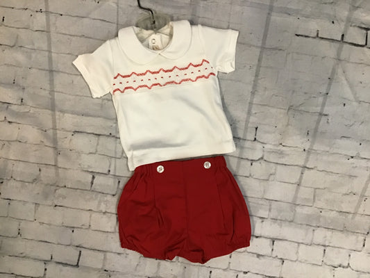 smocked collard shirt w/short