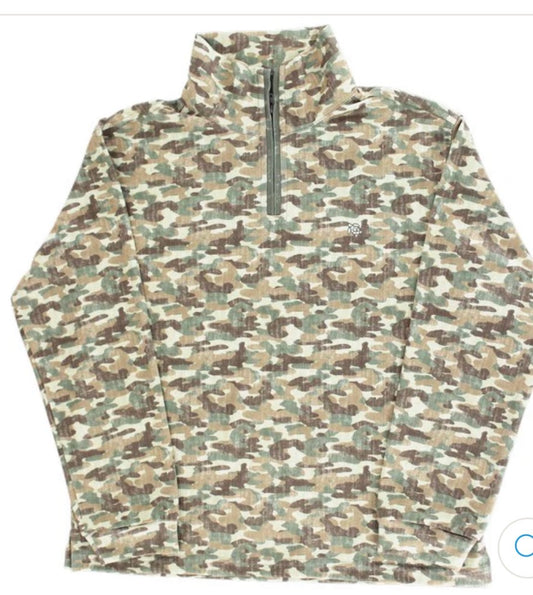 perf camo half zip