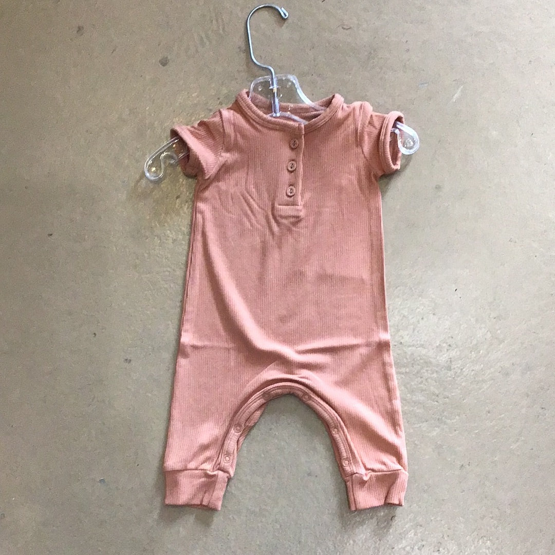 Bamboo ribbed ss rompers