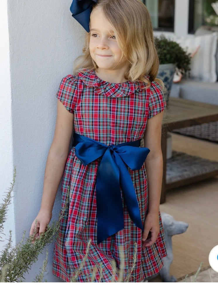 tartan w/navy dress