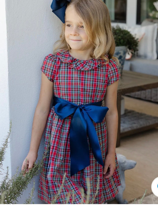 tartan w/navy dress