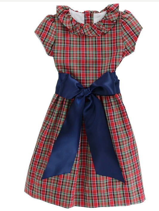 tartan w/navy dress