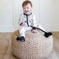 black and gold zipper onesie
