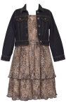 denim over animal chiffon