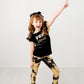 Black/gold Pep Squad Velvet Shirt - drop 2