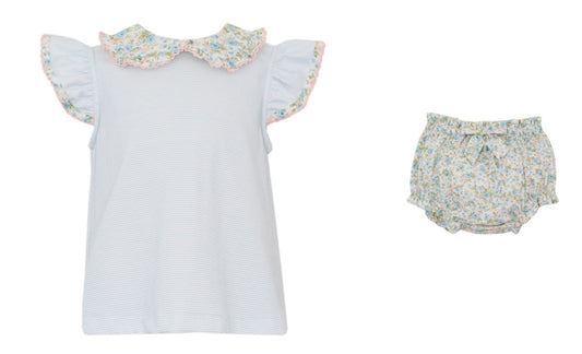 blue floral bloomer set