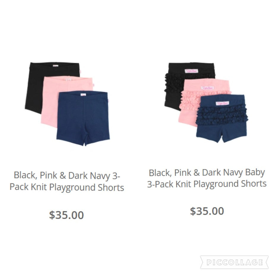 3 pack playground shorts