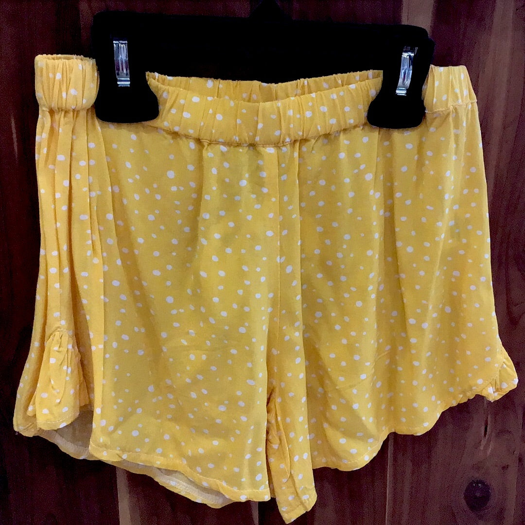 Yellow polka dot shorts