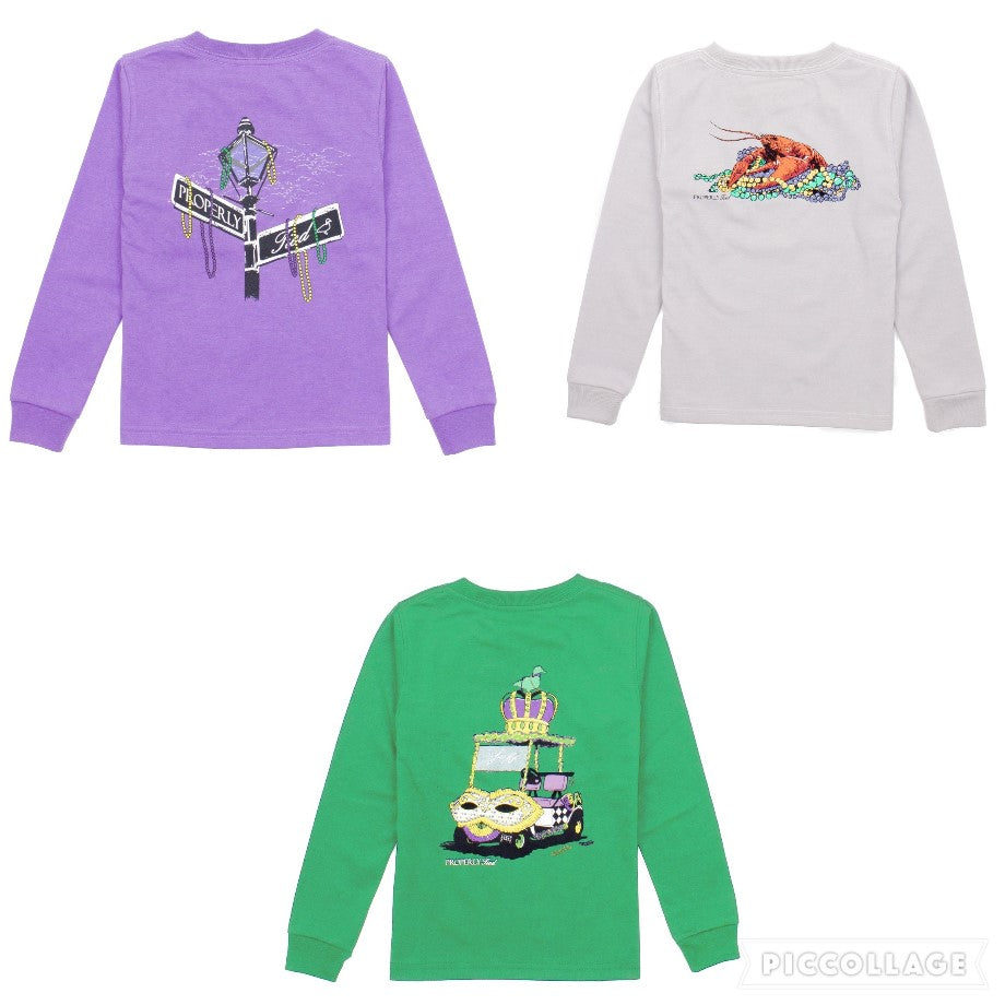 Mardi Gras pt l/s shirts