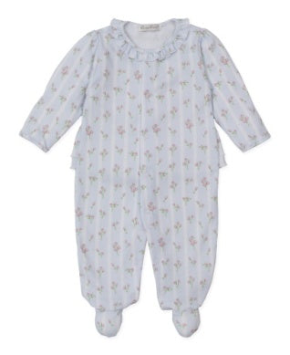 blue floral footie
