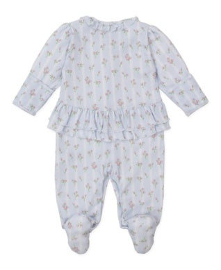 blue floral footie
