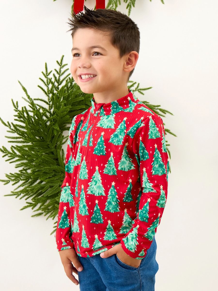 1/4 zip christmas tree