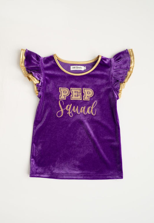 Purple Pep Squad Velvet Shirt- drop 1