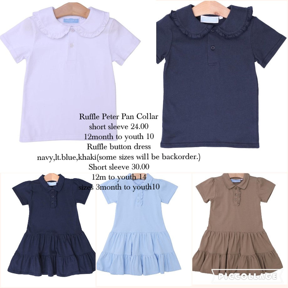 Ruffle collar polo