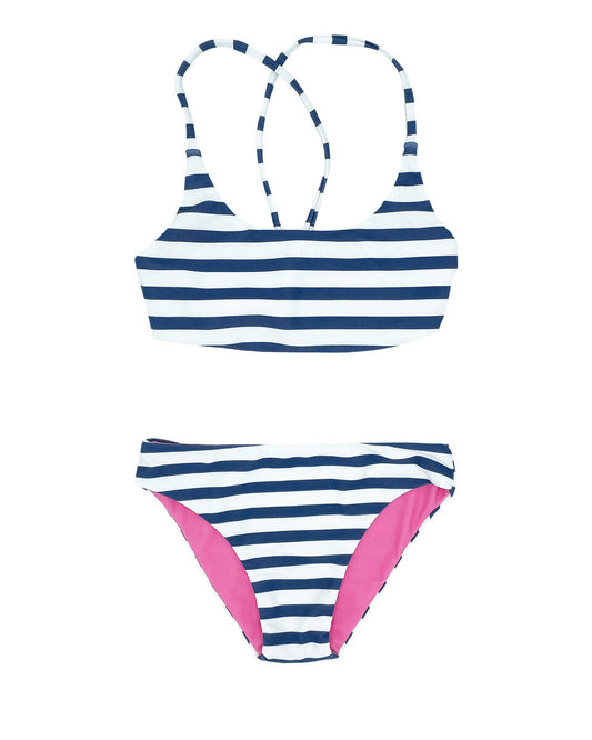 navy waverly revers. bikini