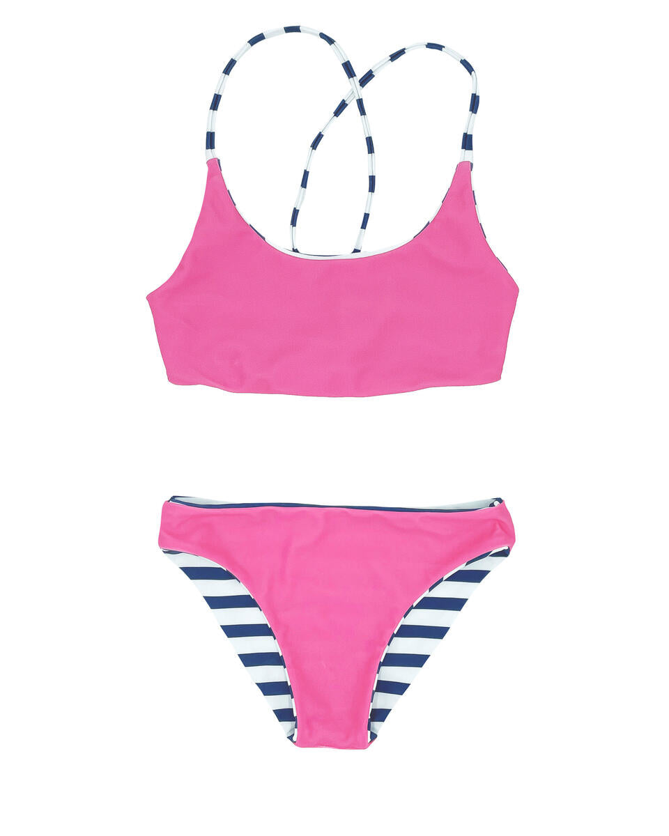 navy waverly revers. bikini