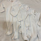 Paty White Knit Footie w/ Trim
