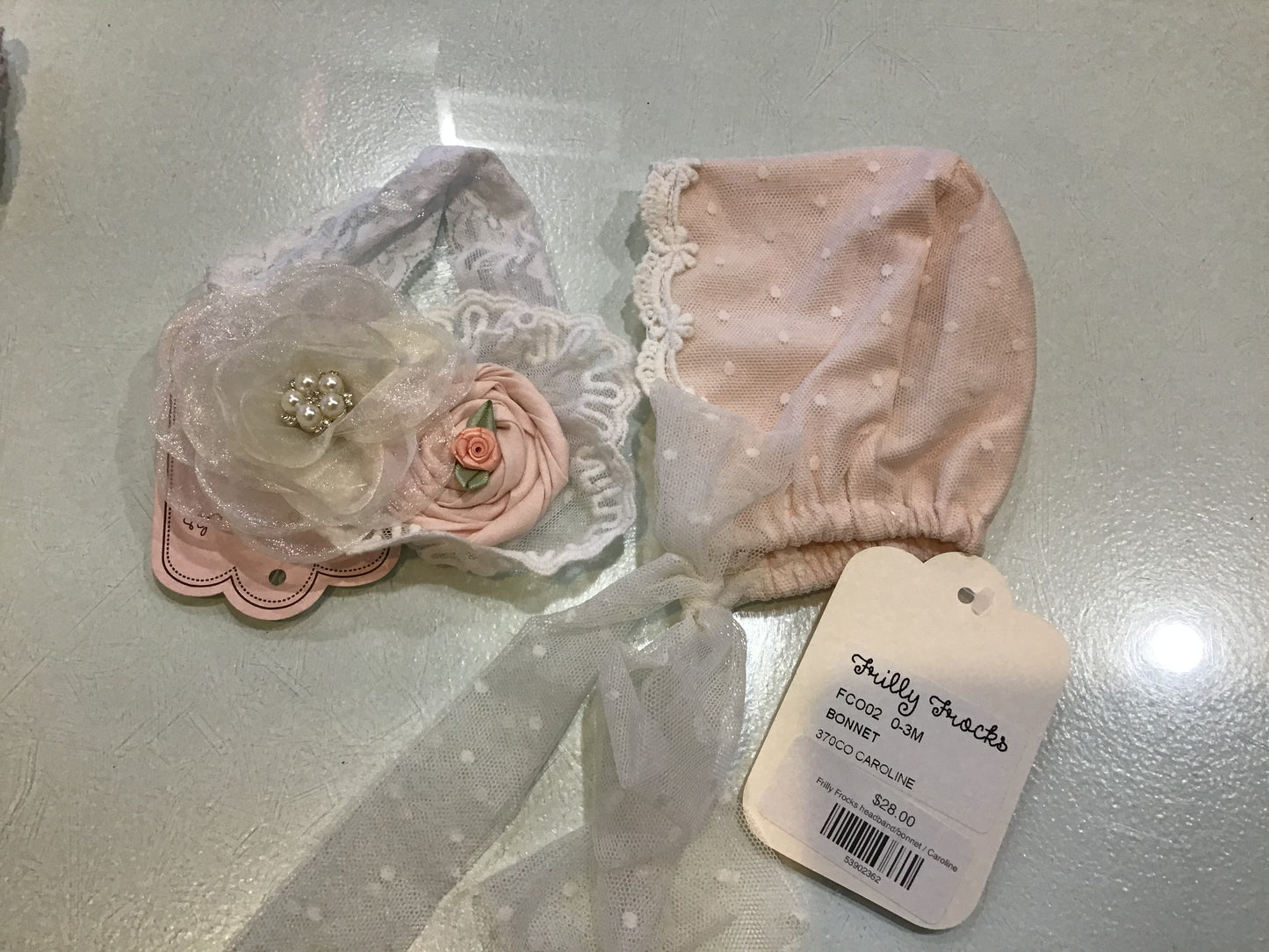 Frilly Frocks headband/bonnet