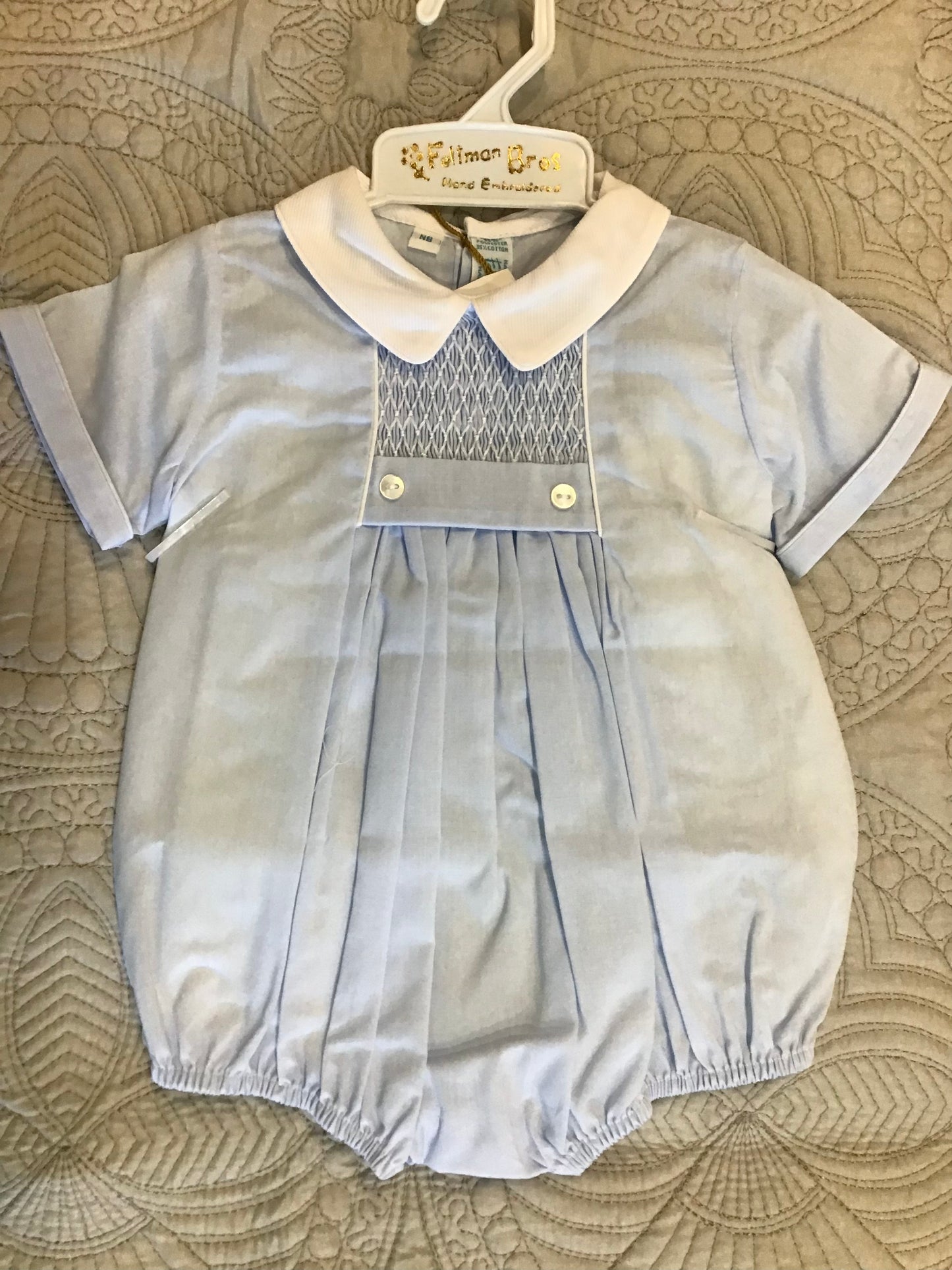 chevron smocked creeper