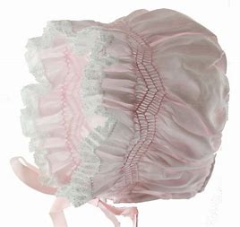 Feltman smocked lace bonnet